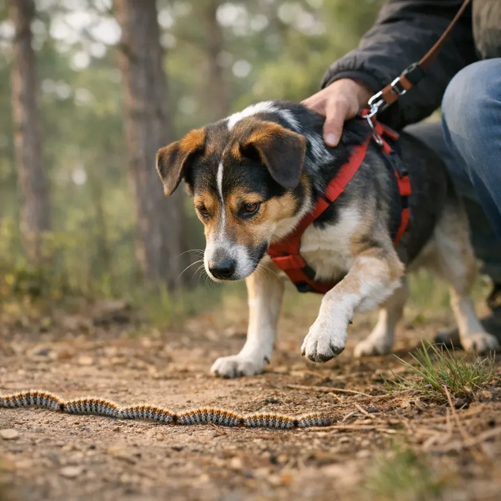 Chenille processionnaire et chien : les gestes qui aggravent